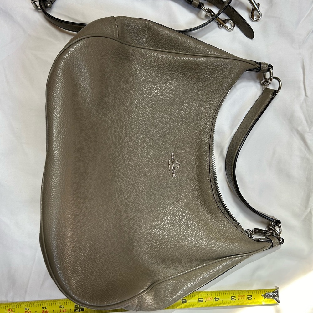 Coach Sutton Pebble Gray Leather Hobo Bag